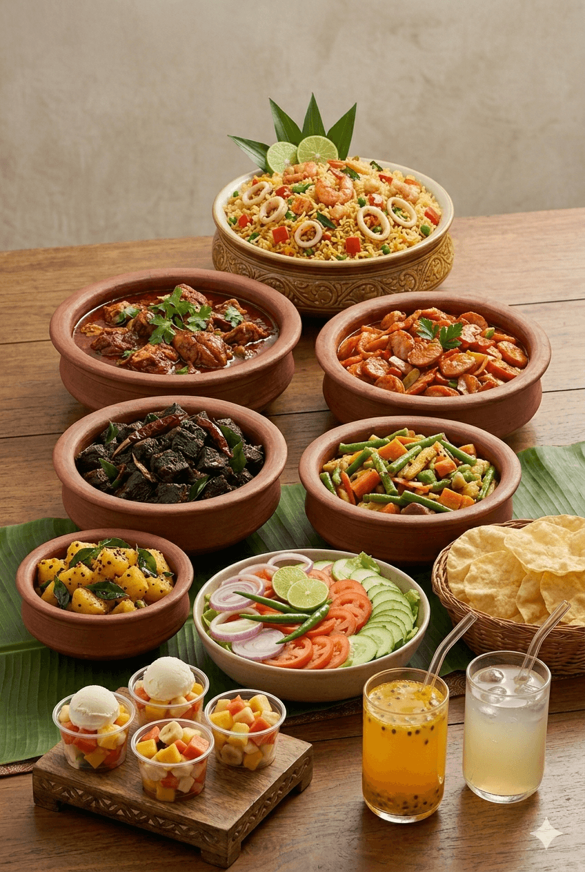 Premium catering spread by Chef Tharu Caterings